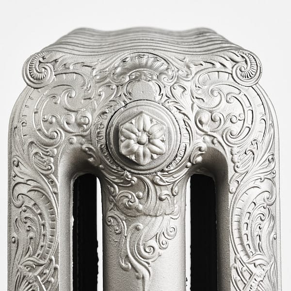 Patterned round top cast iron radiator