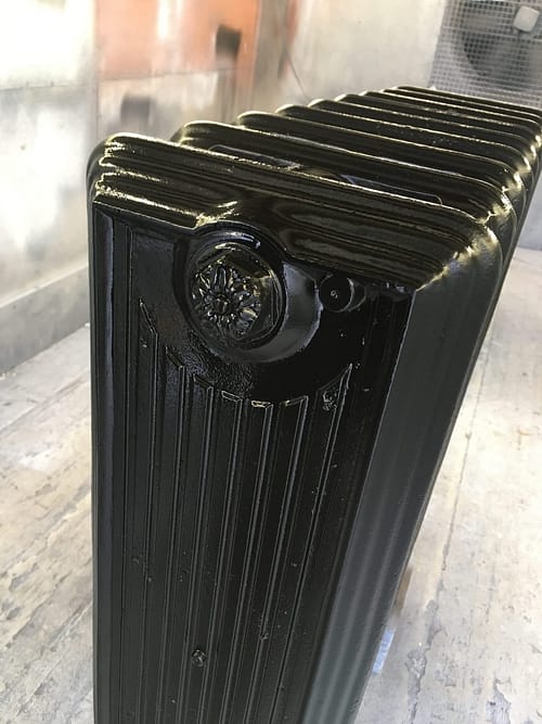 Black painted square cast iron radiator